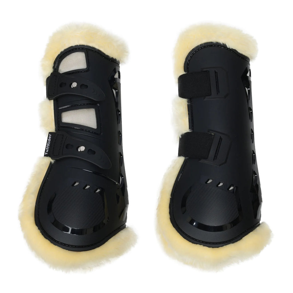 TuffRider Airflow Iron Man Sherpa Fleece Tendon Boots-Black-Cob