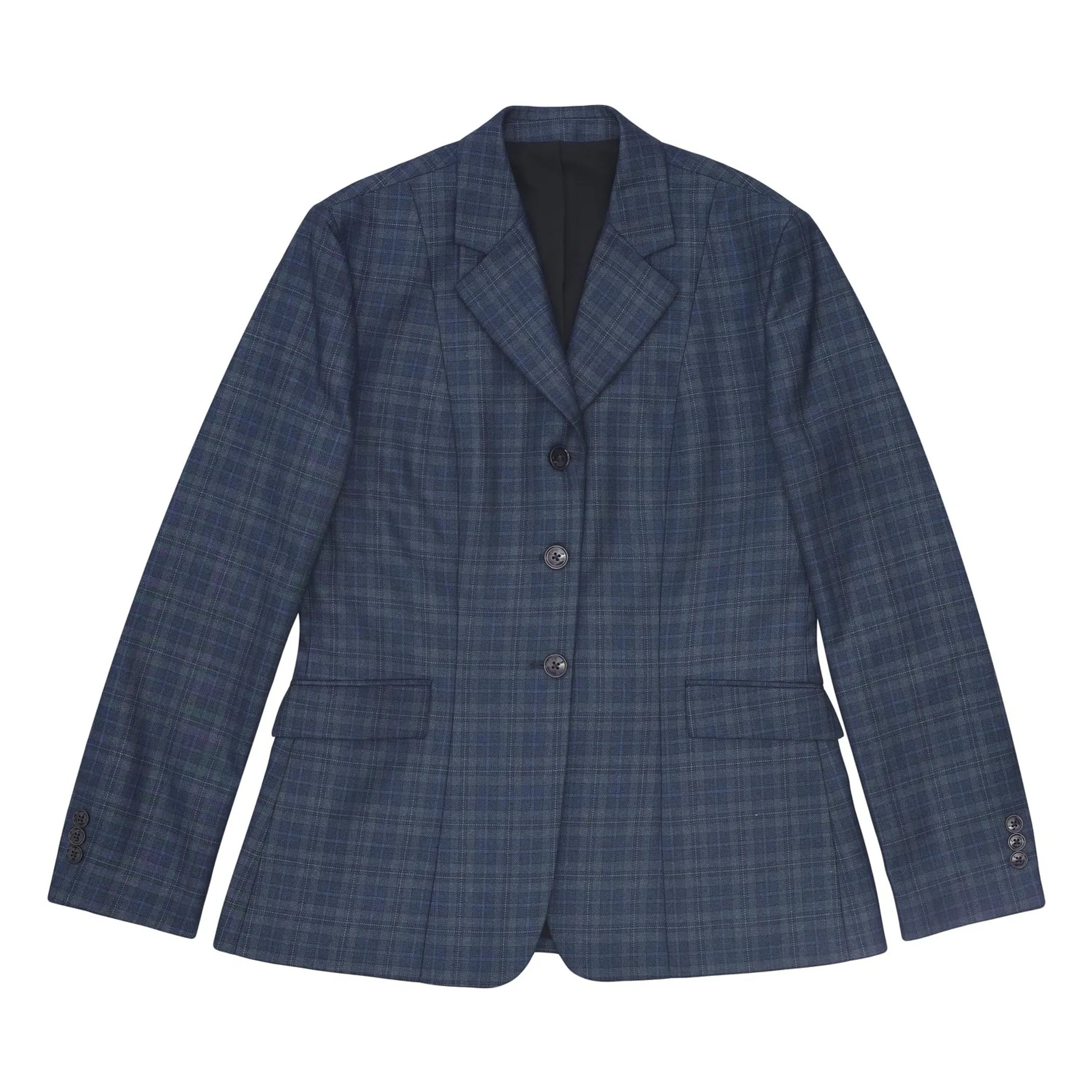 Fox Dreams Ladies Hunt Coat-Navy Multi Color Plaid-10