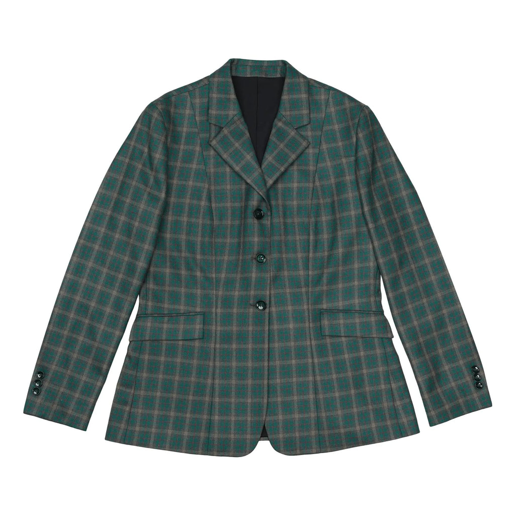 Fox Dreams Ladies Hunt Coat-Navy Multi Color Plaid-10