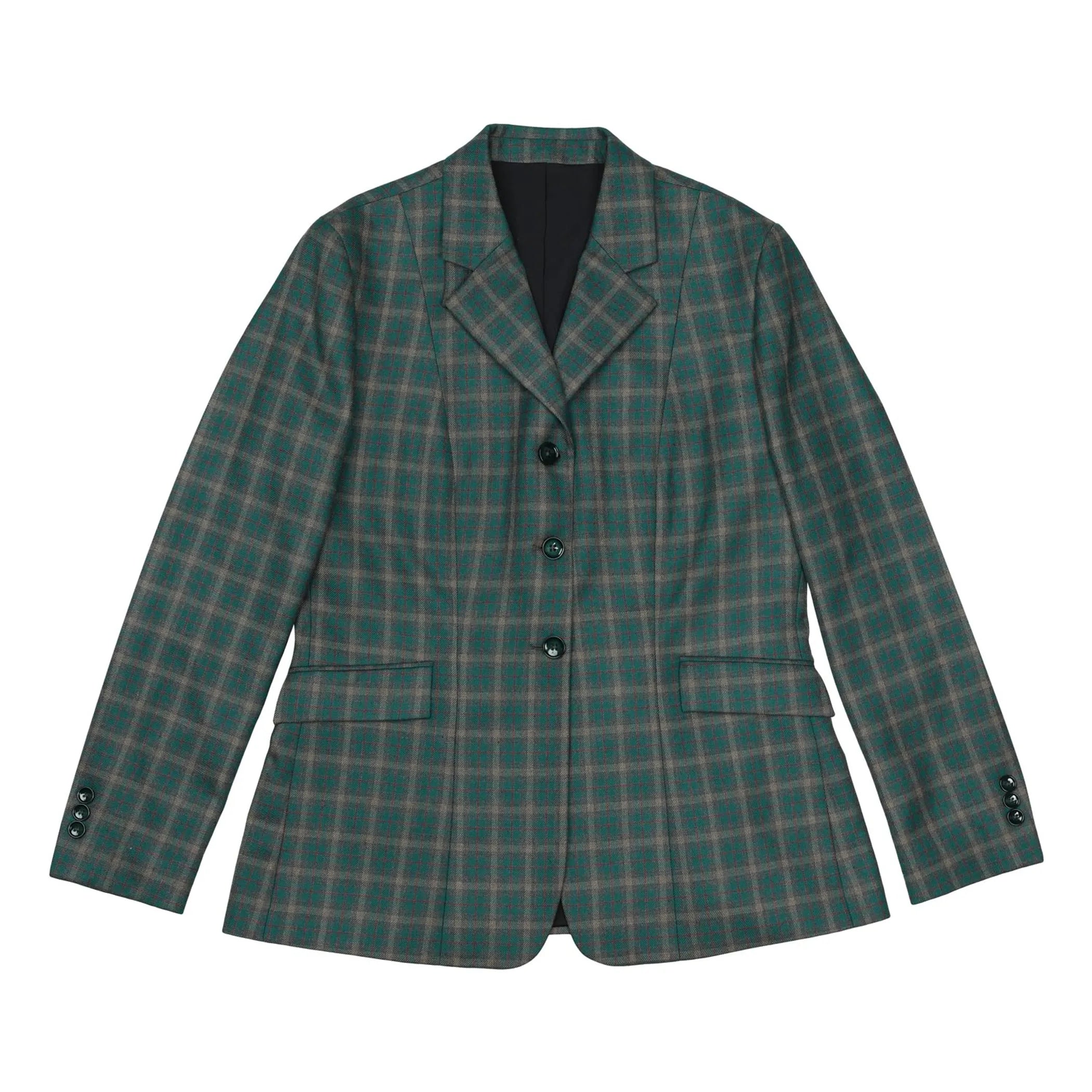 Fox Dreams Ladies Hunt Coat-Navy Multi Color Plaid-10
