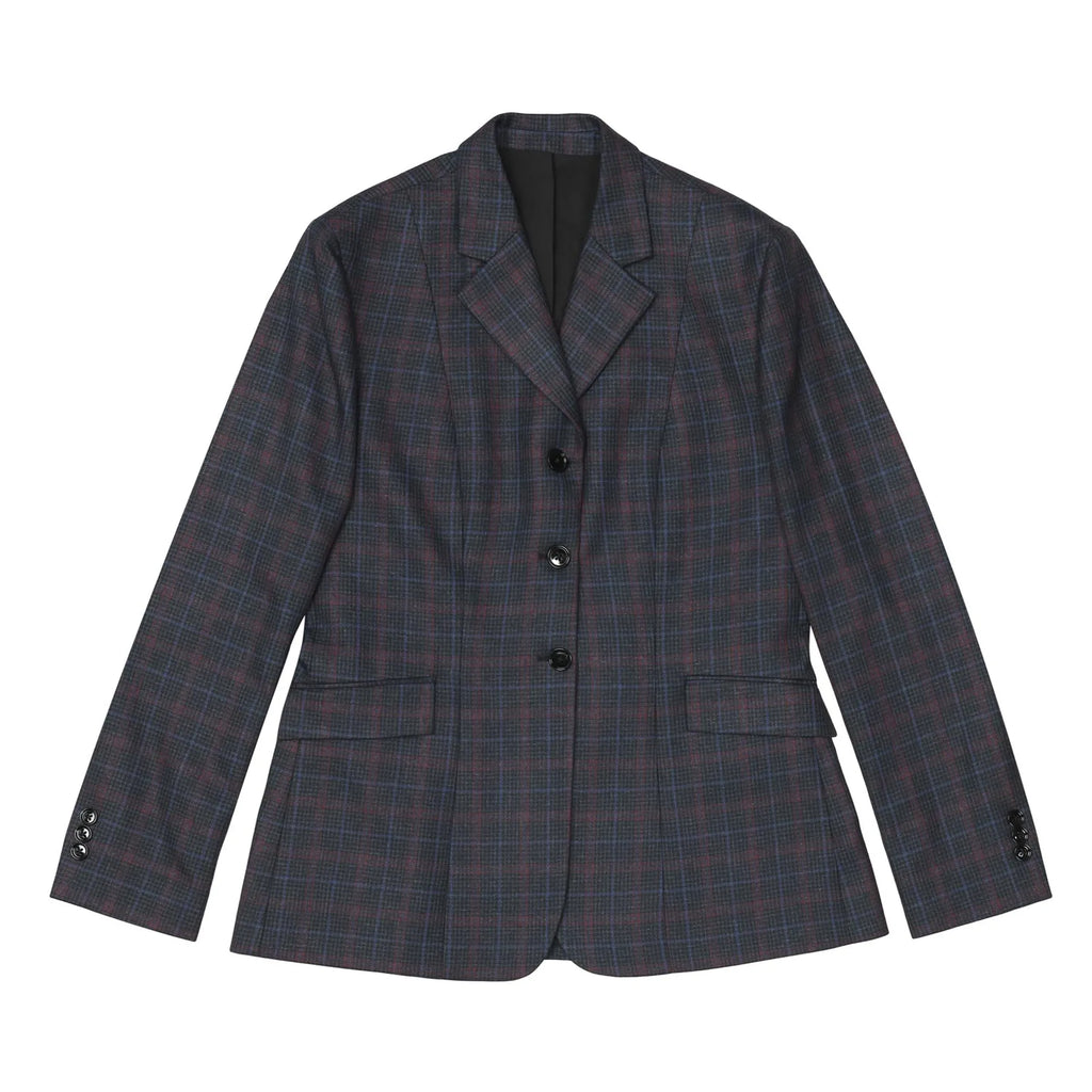 Fox Dreams Ladies Hunt Coat-Navy Multi Color Plaid-10