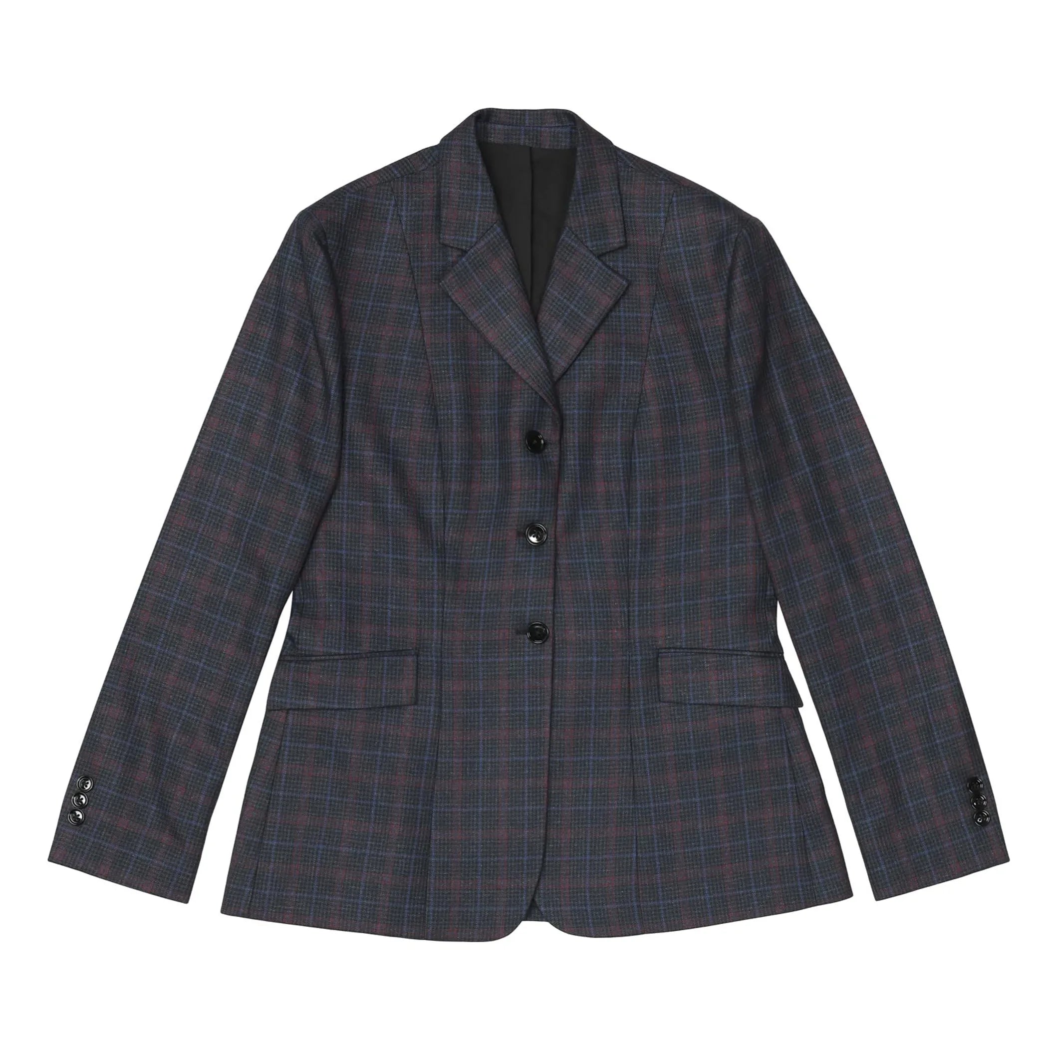 Fox Dreams Ladies Hunt Coat-Navy Multi Color Plaid-10
