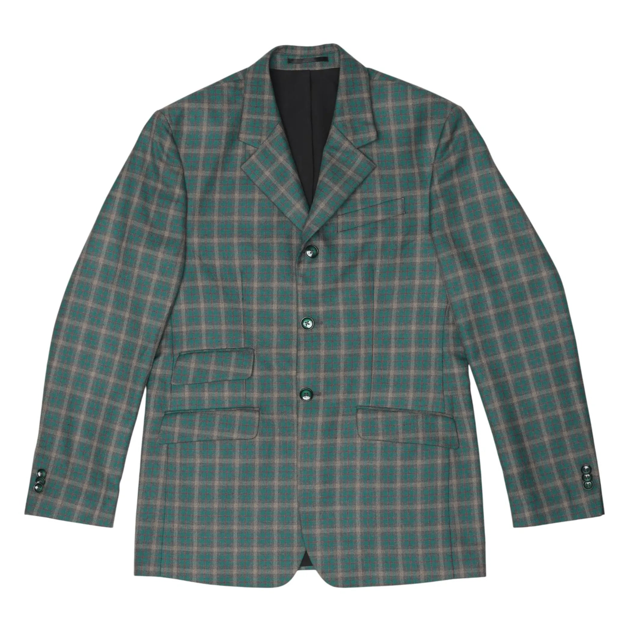 Fox Dreams Men's Hunt Coat-Green Multi Color Plaid-36
