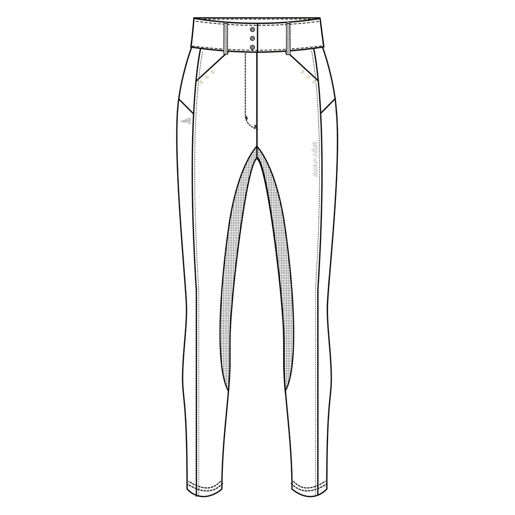 Euro-Star Riding Breeches ESAurelia Comp Grip Connect Full Grip-White-32