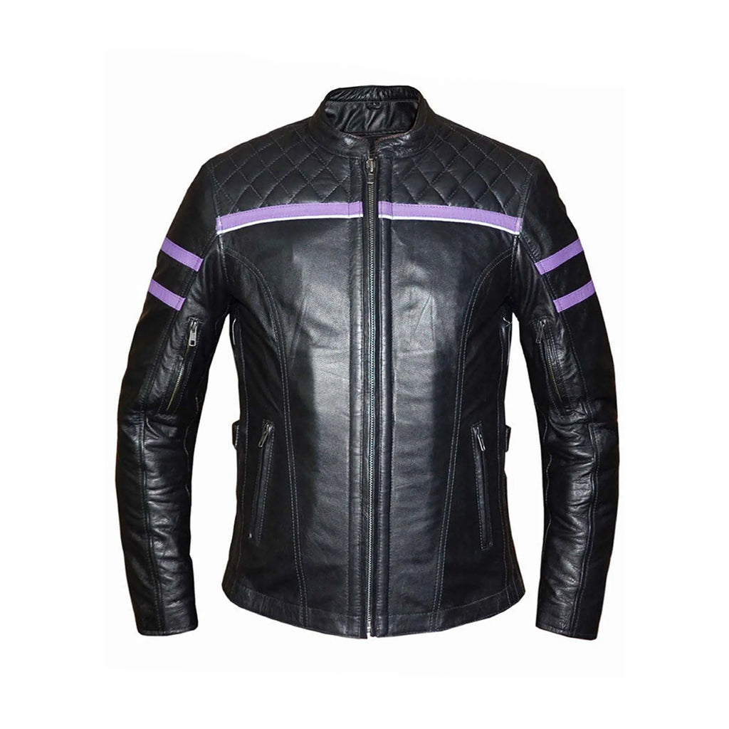 6560.17 - Ladies Purple Leather Jacket