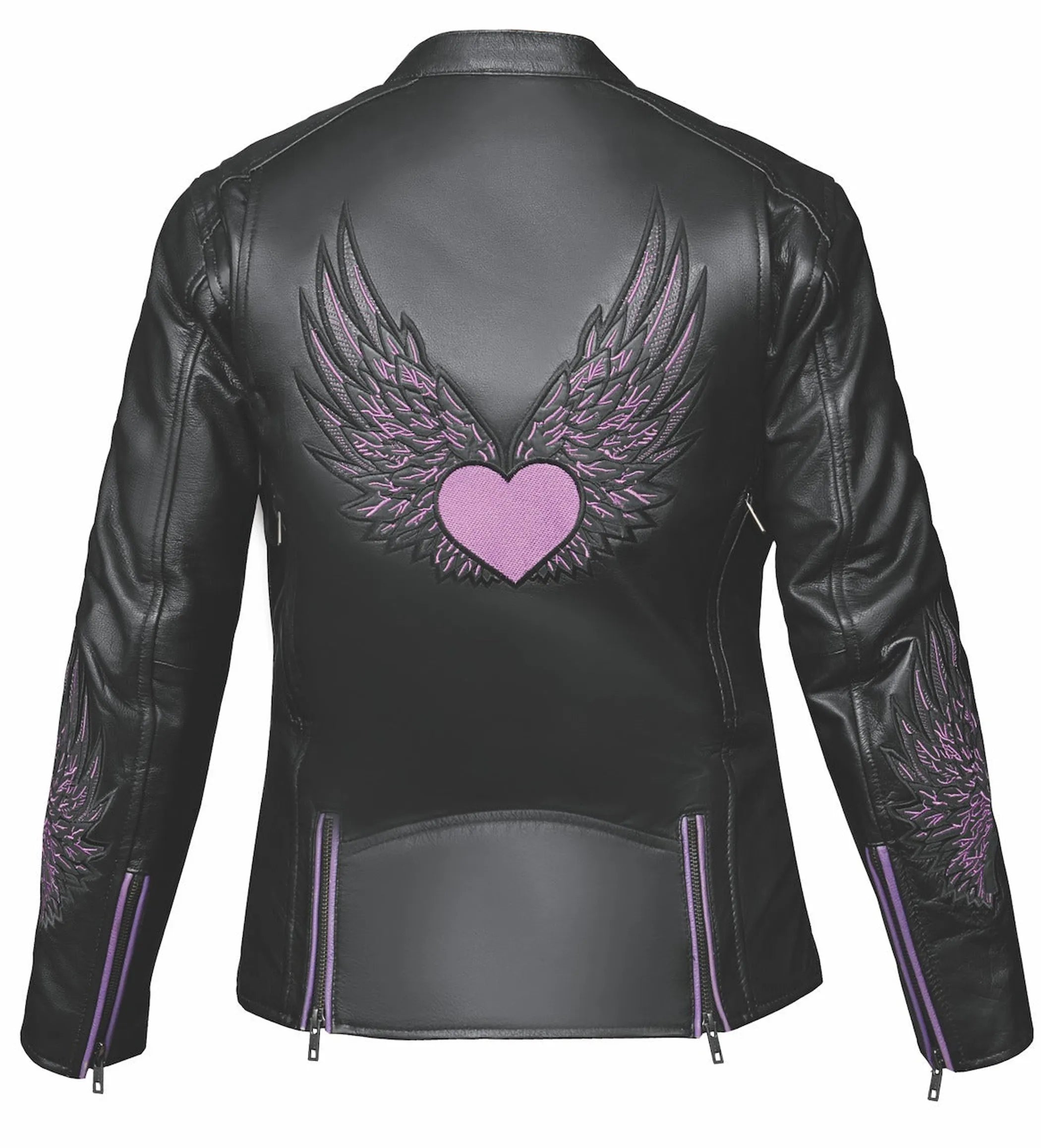 6954.17 - Ladies Purple Wing Leather Jacket