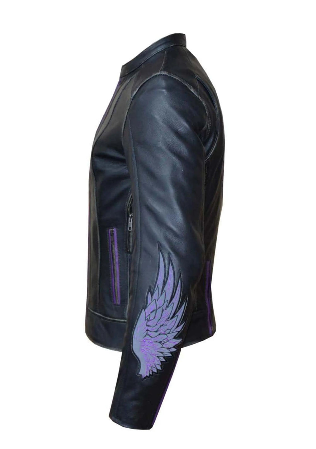 6954.17 - Ladies Purple Wing Leather Jacket