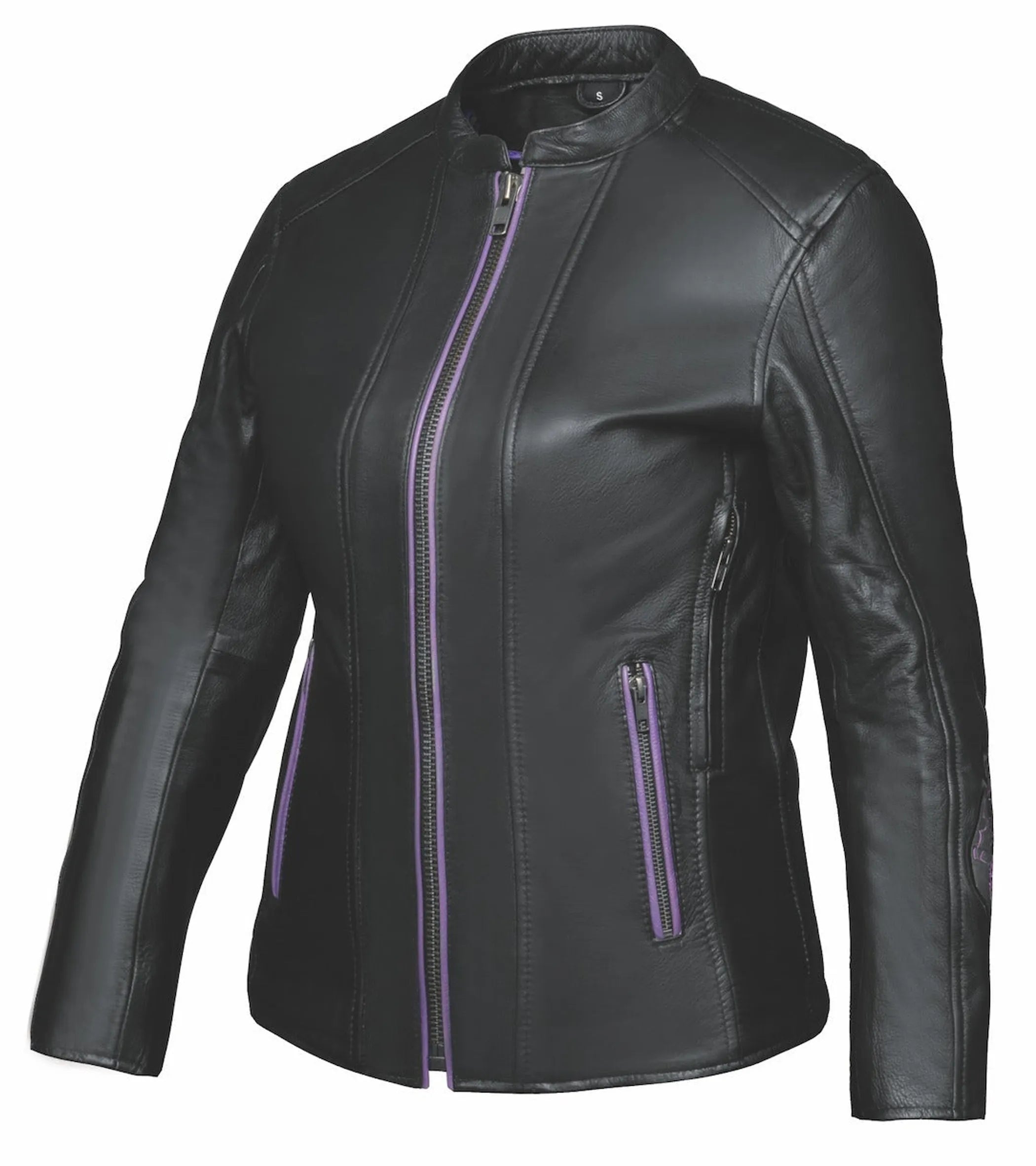 6954.17 - Ladies Purple Wing Leather Jacket