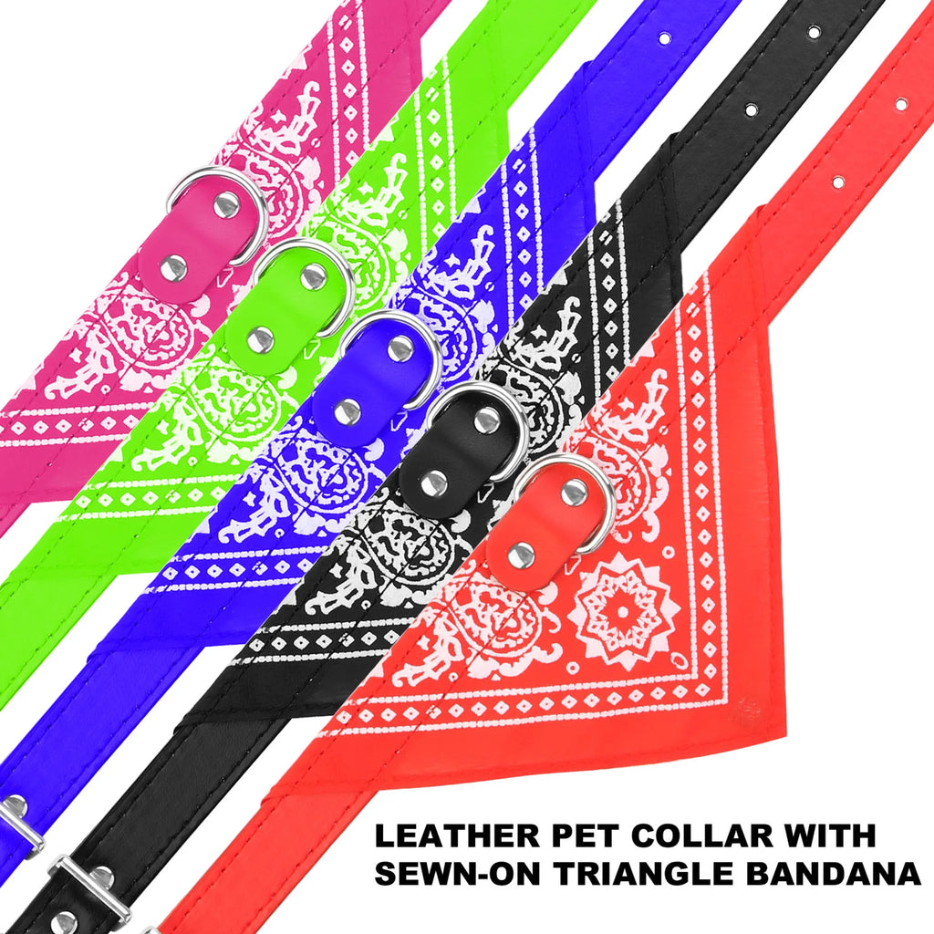 Adjustable Bandana Leather Pet Collar